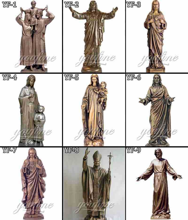 Catholic Antique Bronze Virgin Mary Statue
