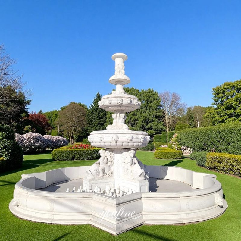 Marble Children and Fish Statue Fountain MOKK-685