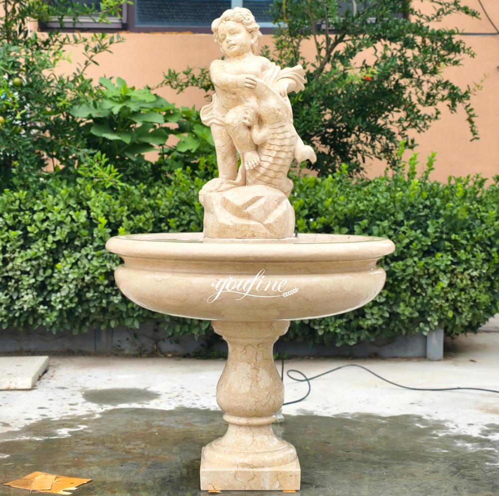 natural Children's sculpture and crocodile sculpture fountain