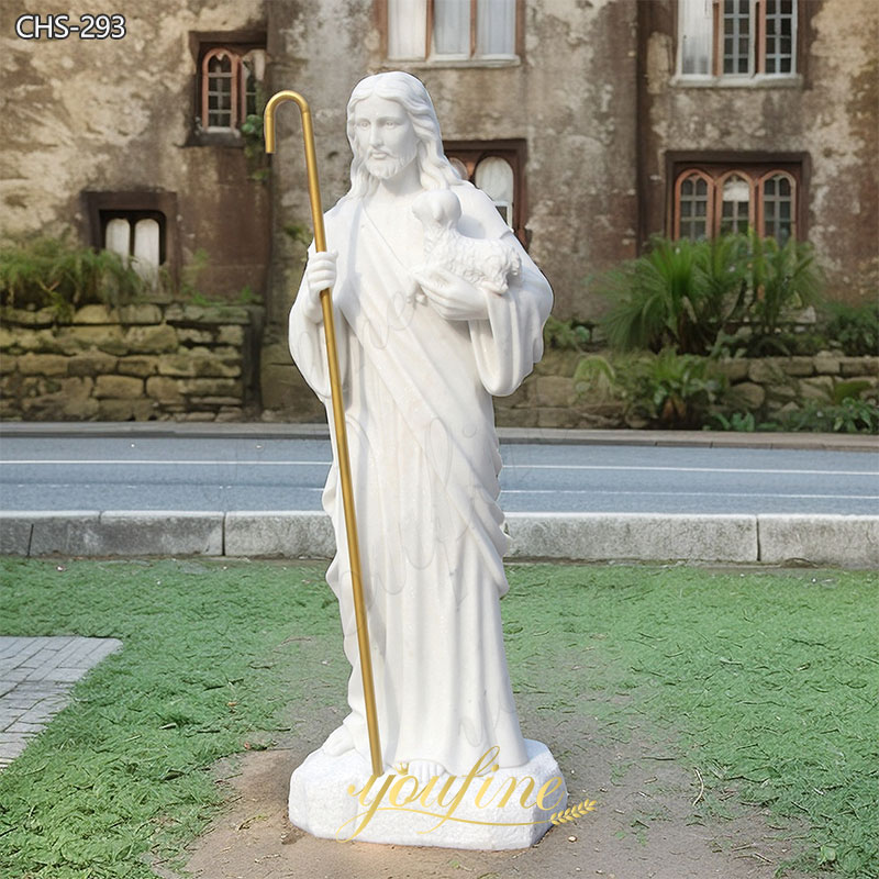 Outdoor Most Popular Catholic Marble Christ the Shepherd Statue CHS-293