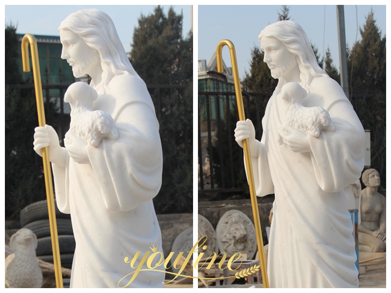 Christ the Shepherd marble Statue