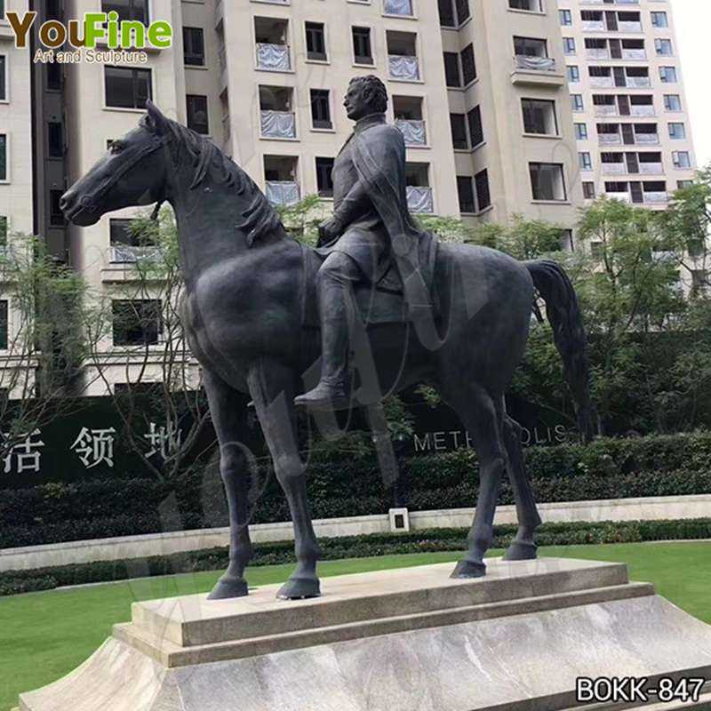 Classic Large Bronze Horse and Rider Statue Statue Suppliers BOKK-847