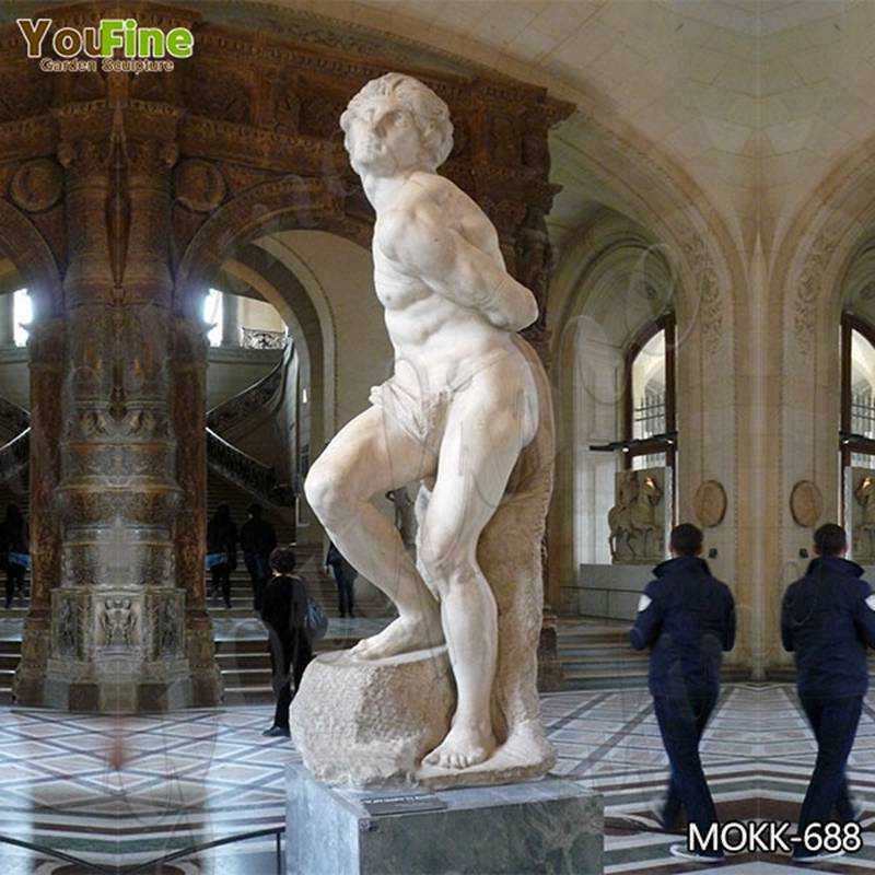 Classic White Marble Rebellious Slave Statue Replica for Sale MOKK-688