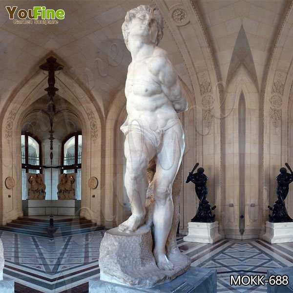 Classic White Marble Rebellious Slave Statue Replica