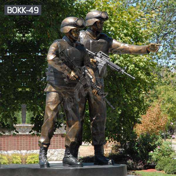 Customized Outdoor Antique Bronze Solider Garden Sculptures Manufacturer BOKK-49