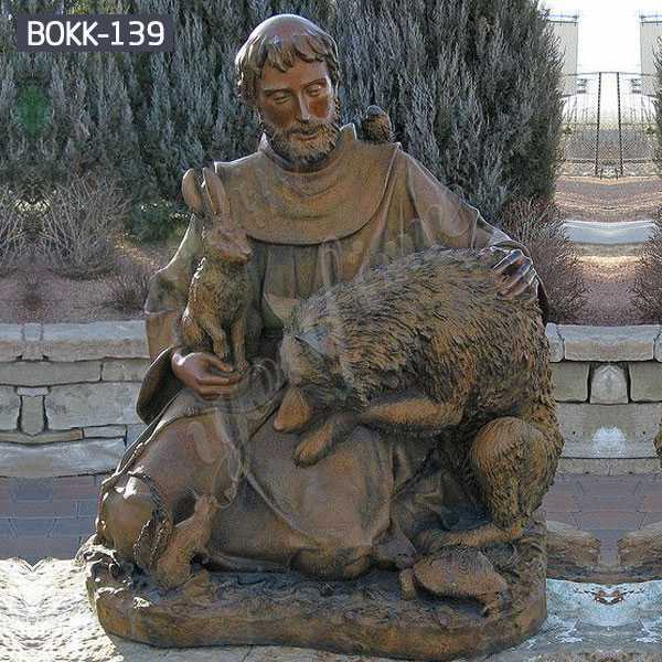 Famous Religious Saint Francis Bronze Garden Statue for Decoration Supplier BOKK-139