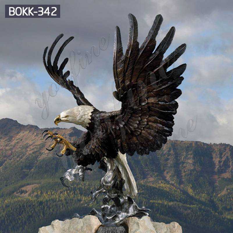 Full Size Bald Eagle Bronze Outdoor Statue Suppliers BOKK-342-You Fine