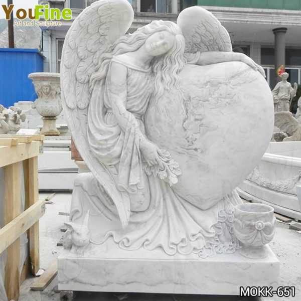 Heart Shape Marble Angel Headstone Factory Supply