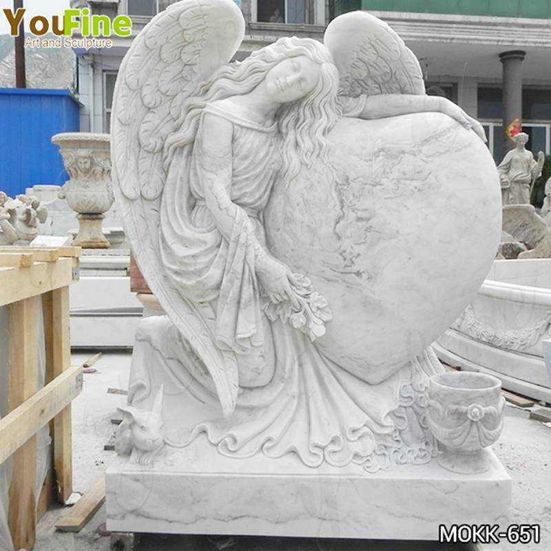 Heart Shape Marble Angel Headstone Factory Supply