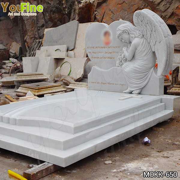 High Quality White Marble Upright Angel Headstones Prices