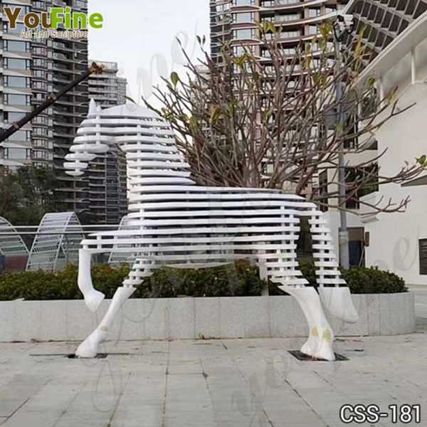 Large Outdoor Abstract Metal Horse Sculpture Manufacturer