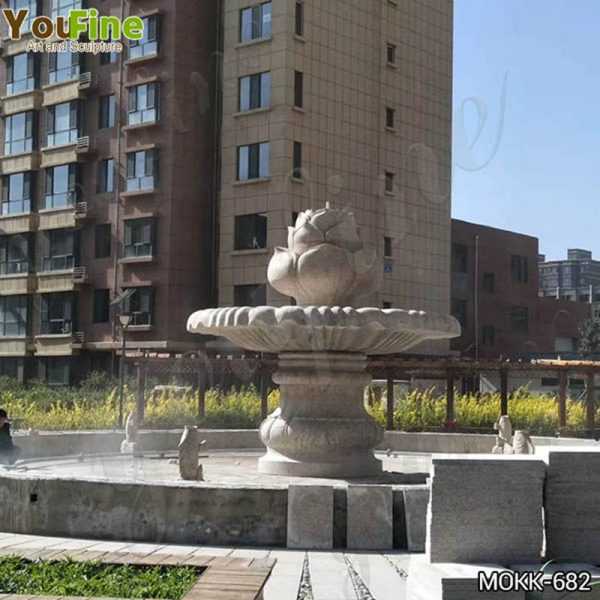 Large Outdoor One Tiered Granite Water Fountain for Sale