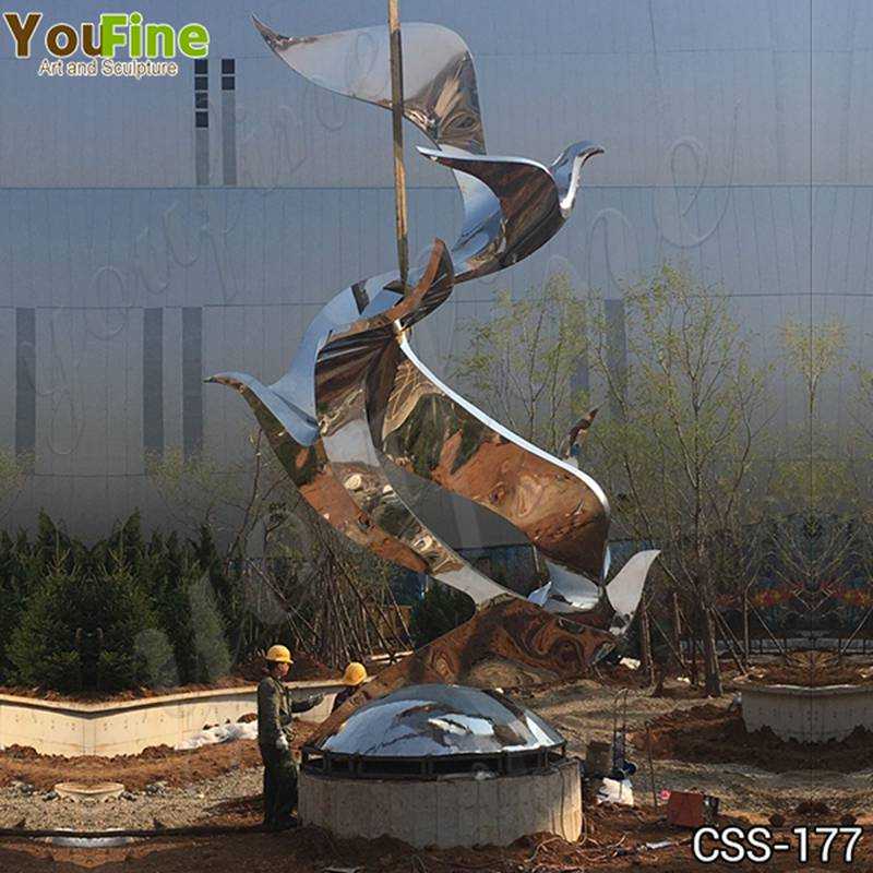 Large Stainless Steel Abstract Bird Sculpture Project Suppliers CSS-177