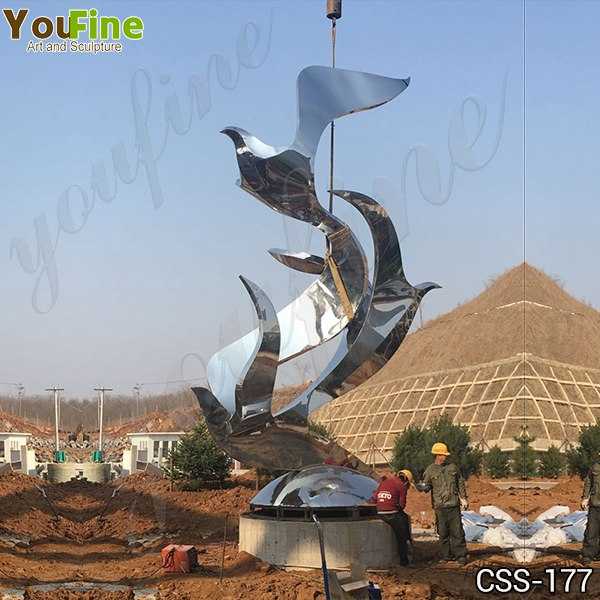 Large Stainless Steel Abstract Bird Sculpture