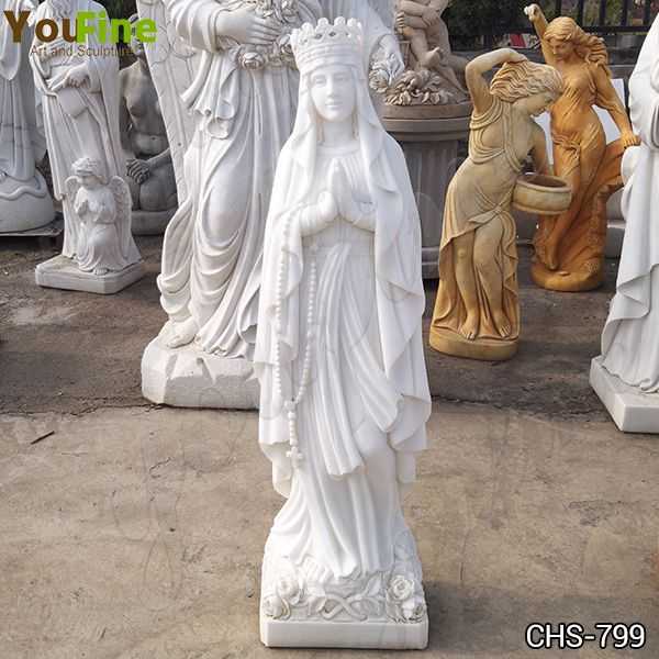 Life Size Marble Blessed Virgin Mary Garden Statue for Sale