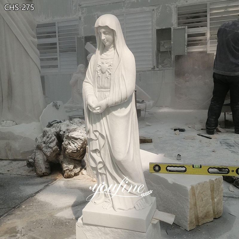 Life Size Marble Immaculate Heart of Mary Statue