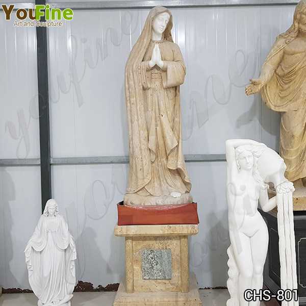 Life Size Outdoor Natural Stone Mary Garden Statue