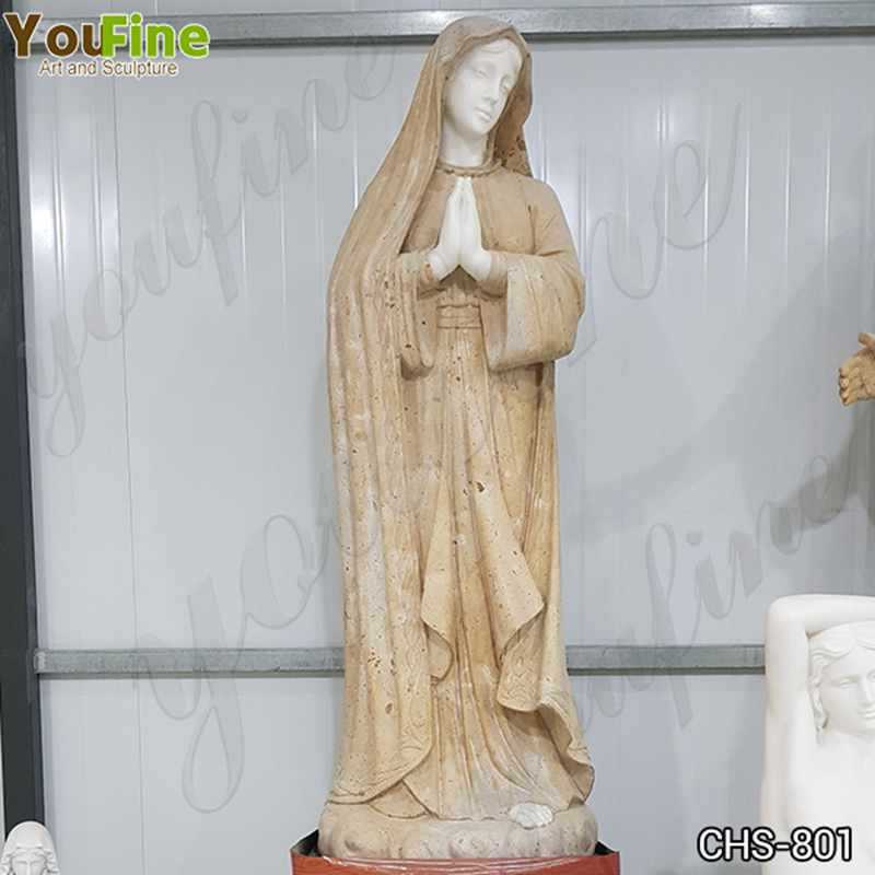 Life Size Outdoor Natural Stone Mary Garden Statues for Sale
