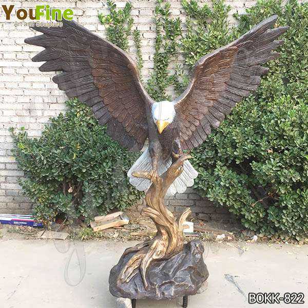 Life Size Solid Bronze Eagle Statue for Garden Decor for Sale BOKK-822