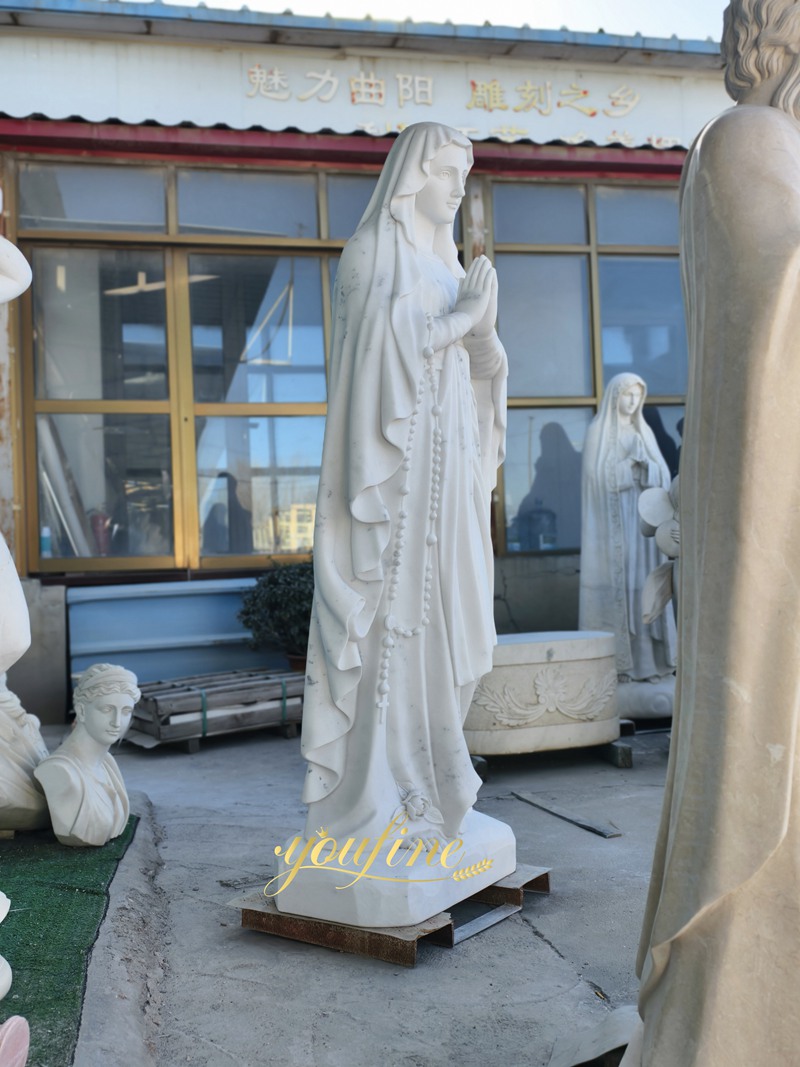 Marble Blessed Mother MaryStatues for Outside garden 