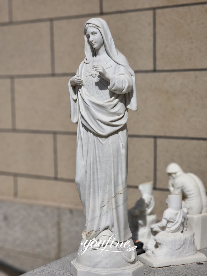 Marble Immaculate Heart of Mary Statue