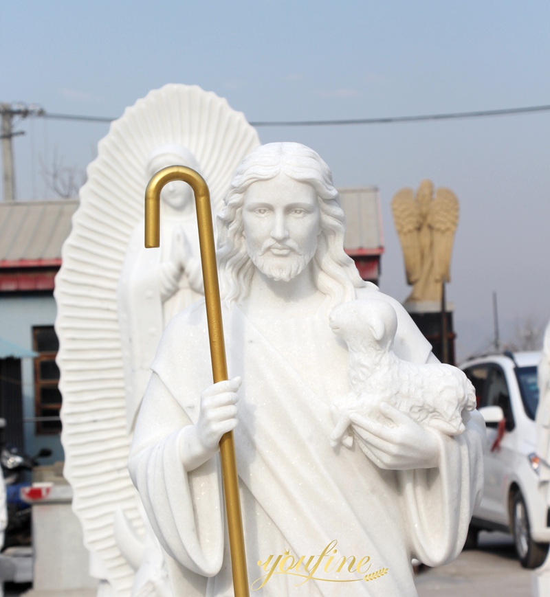 Outdoor Catholic Sculpture Christ the Shepherd Statue