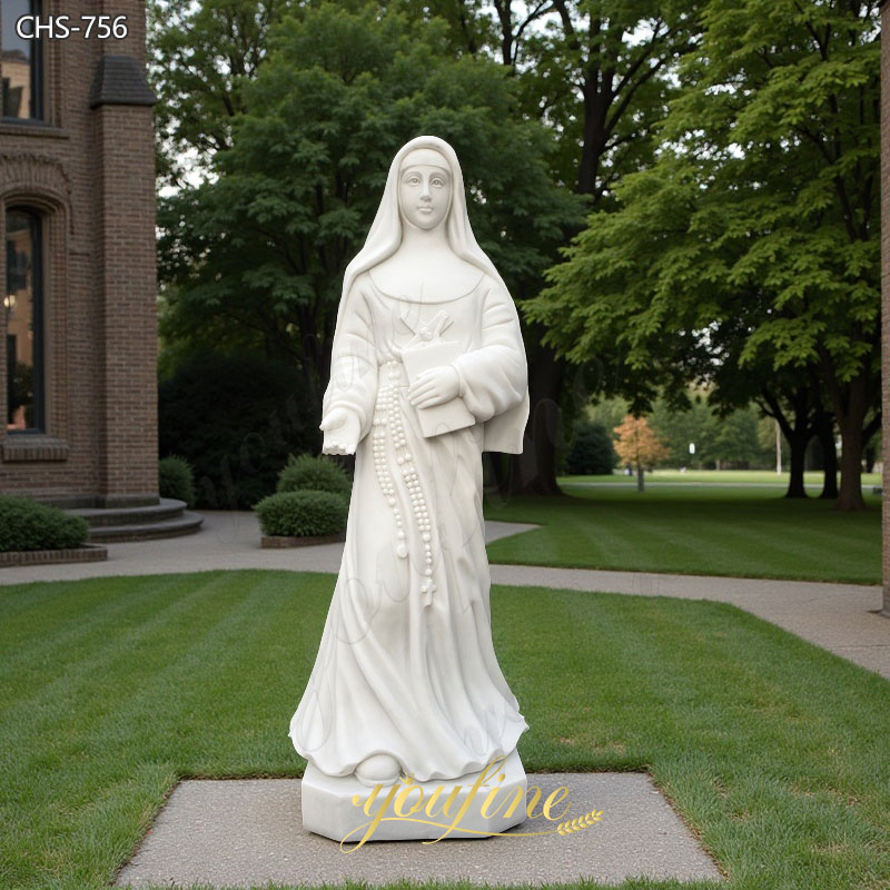 Outdoor Catholic White Marble St Mary MacKillop Statue
