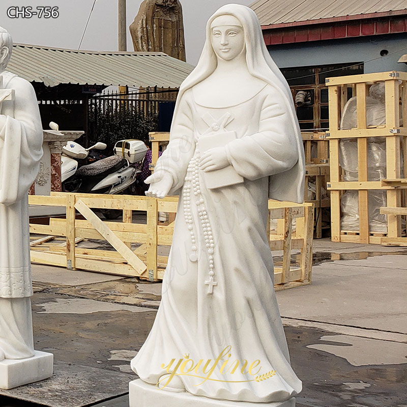 Outdoor Catholic White Marble St Mary MacKillop Statue