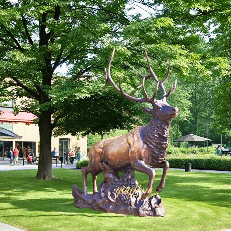 Outdoor Deer Statues with base