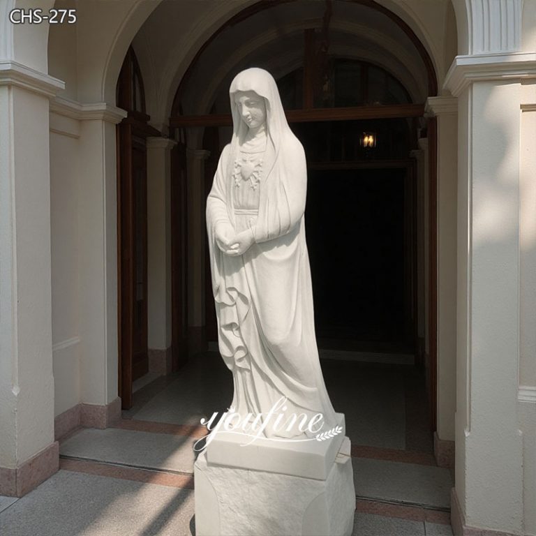 Outdoor Life Size Marble Immaculate Heart of Mary Statue CHS-275