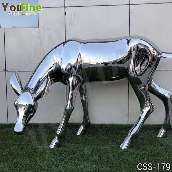 Outdoor Stainless Steel Deer Sculpture Manufacturer