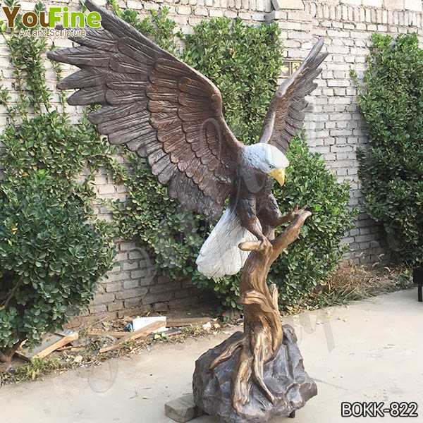 Solid Bronze Eagle Statue for Garden Decor