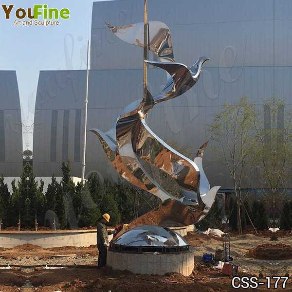 Stainless Steel Abstract Bird Sculpture Project Suppliers CSS-177