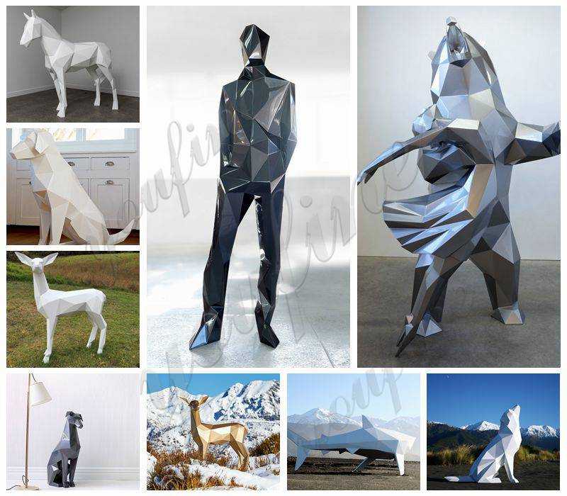 Stainless steel deer sculpture for sale
