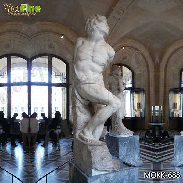 White Marble Rebellious Slave Statue Replica for Sale