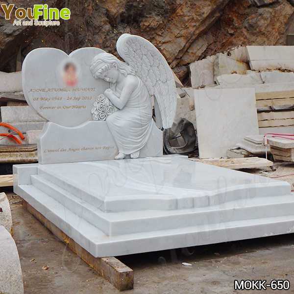 White Marble Upright Angel Headstones Prices