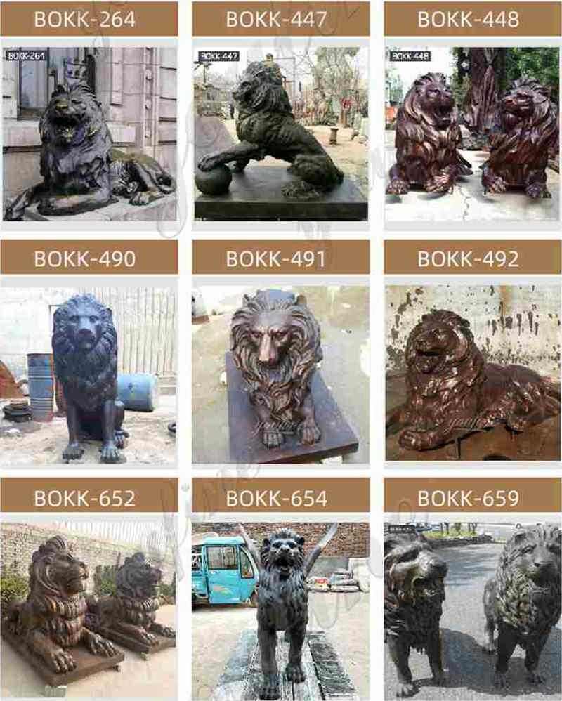 bronze lion statues outdoor
