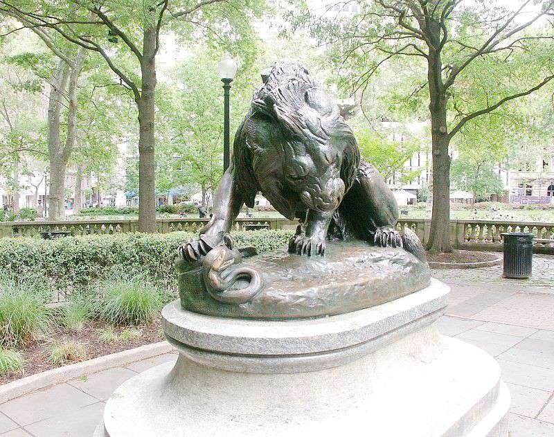 bronze lions