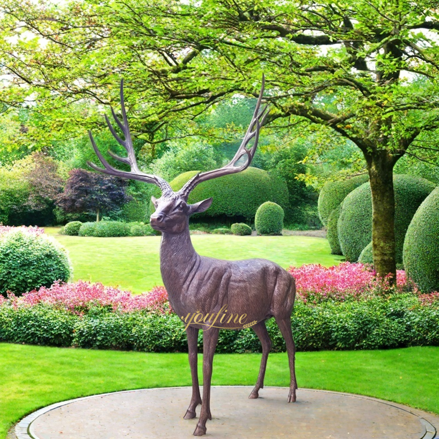 Antique Bronze Deer Lawn Statues BOKK-837