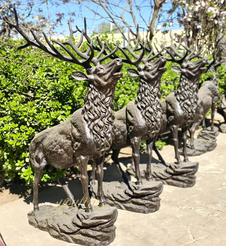 deer lawn bronze statues art