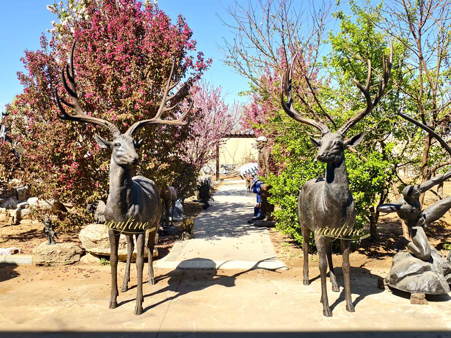 deer lawn statues