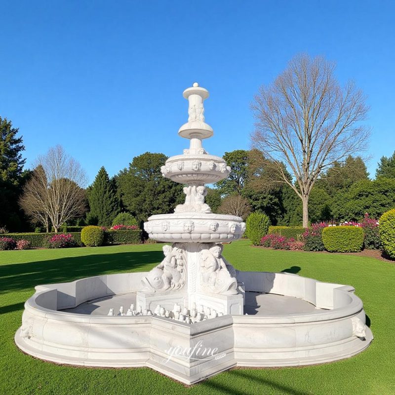 white garden Children and Fish Fountain