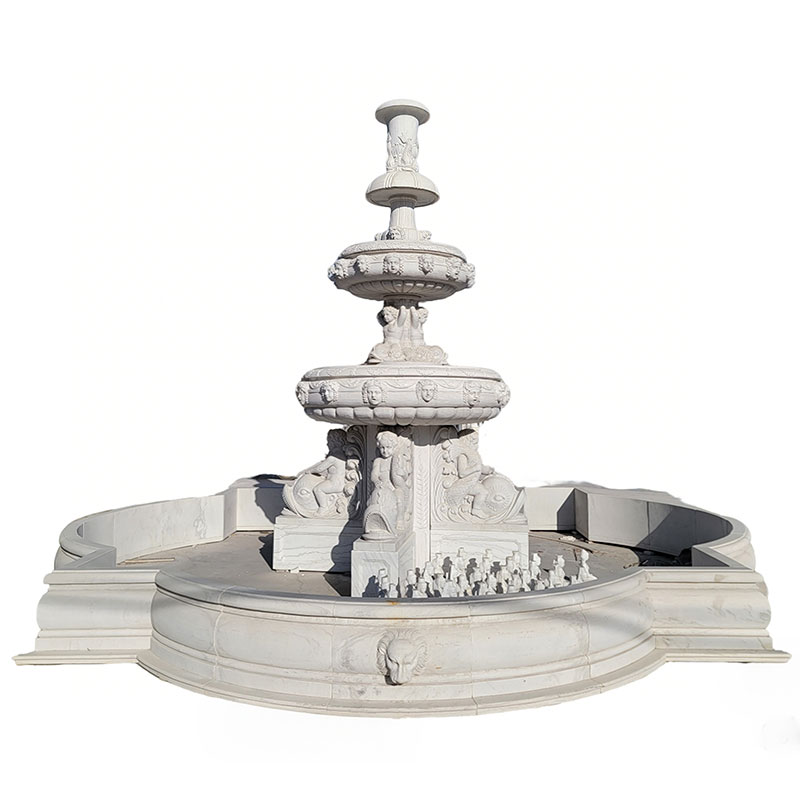 large marble garden fountain