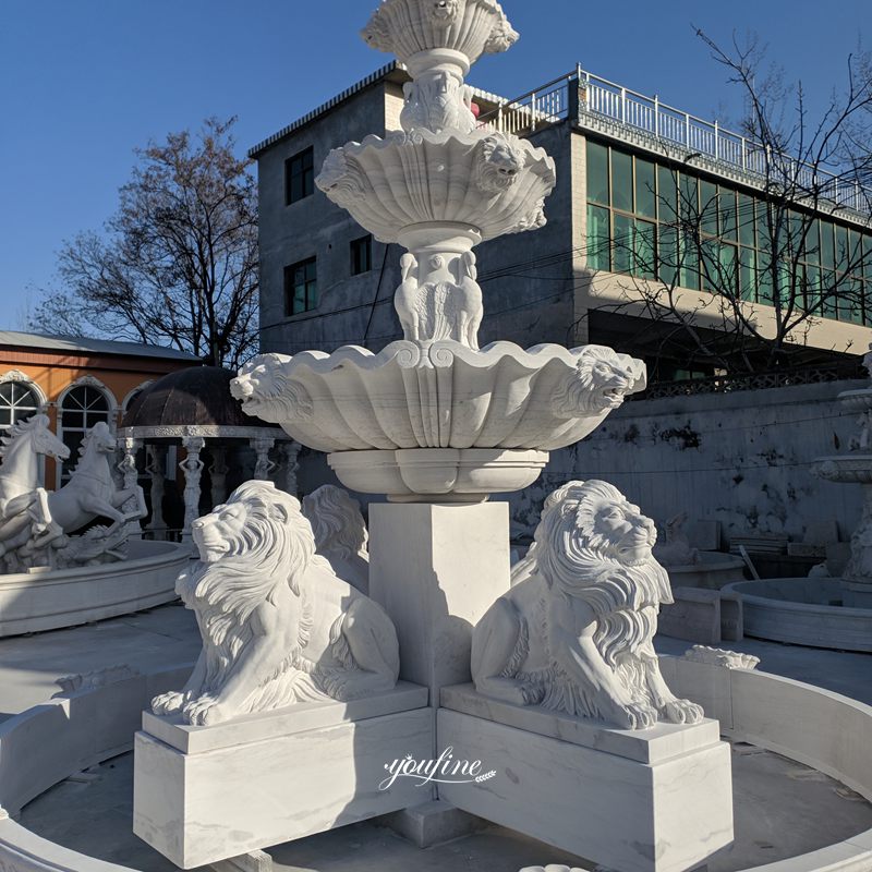 marble lion fountain details
