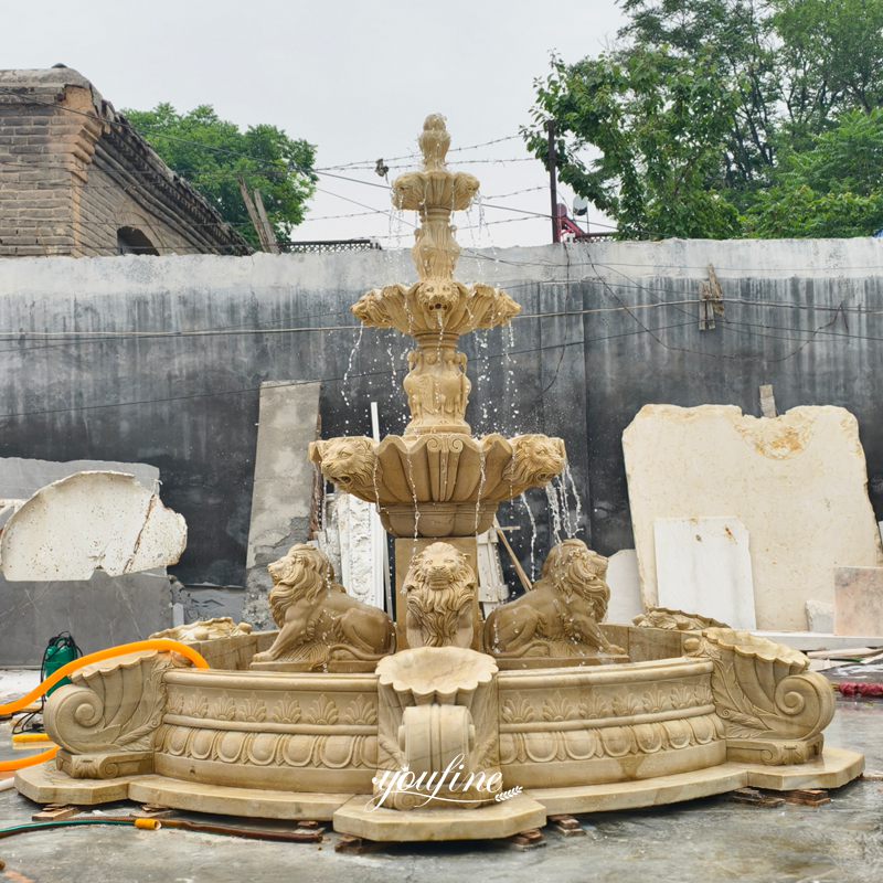 marble lion fountain test water