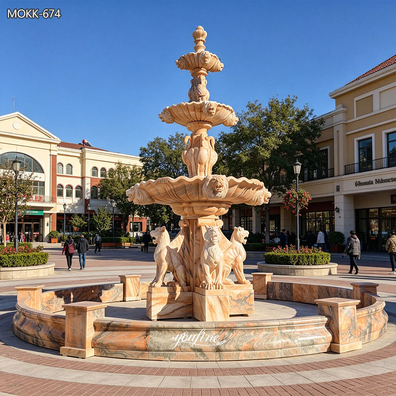 Custom Marble Tiger Fountain MOKK-674