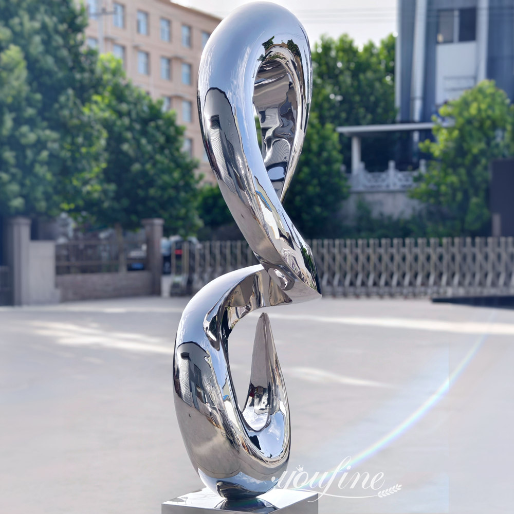 mirror polished large abstract sculpture