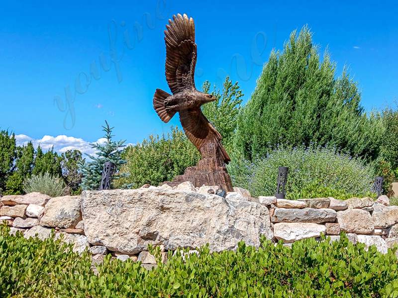 outdoor bronze eagle statue 