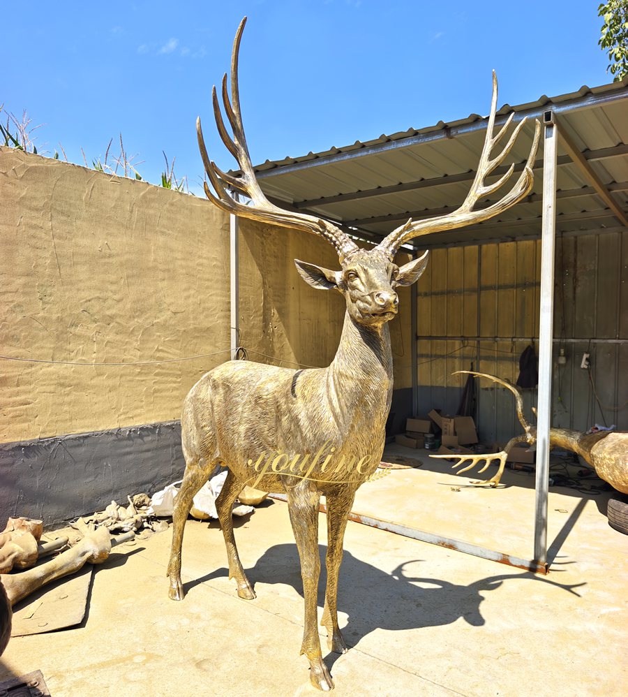standing deer lawn statue