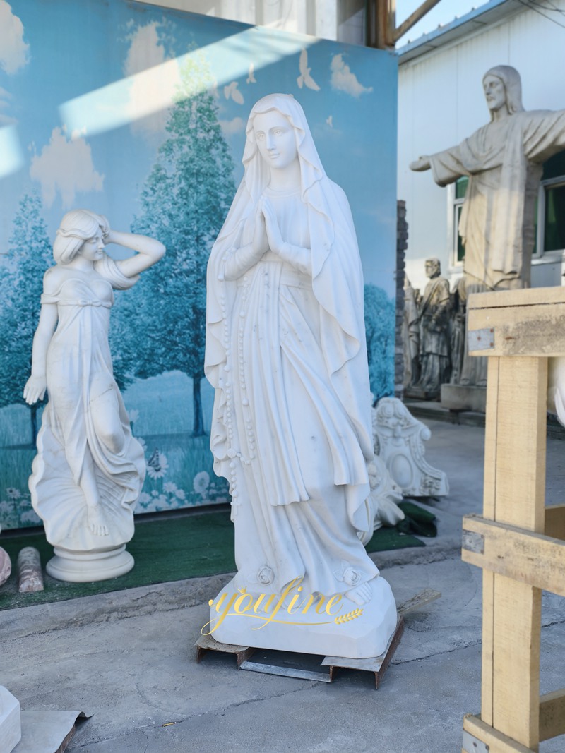 white Marble Blessed Mother Statues for Outside 